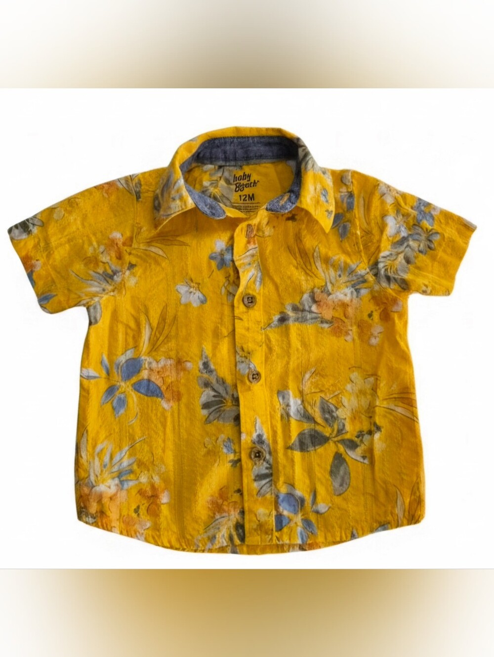 Baby B'gosh Yellow Floral Short-Sleeve Button Shirt